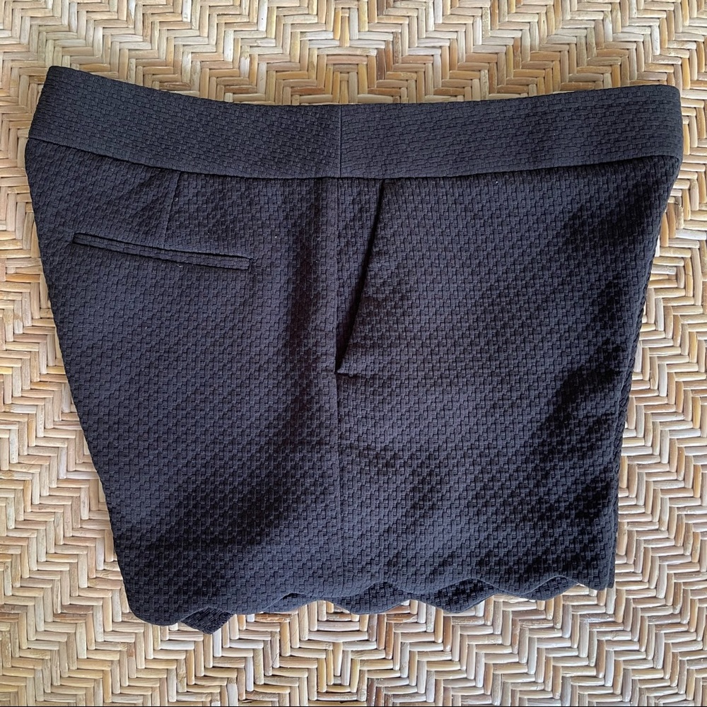 Black Scalloped Shorts, LOFT, Size 12
